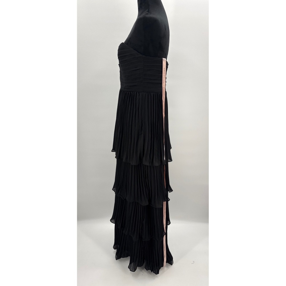 Lulus Seriously Sensational Black Strapless Tiered Pleated Maxi Dress Size L - Picture 9 of 14
